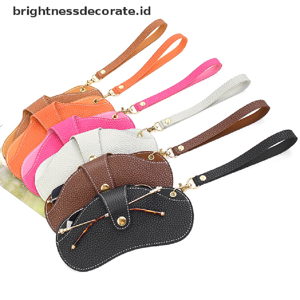 [Birth] Kesederhanaan Baru Snap Glasses Case PU Leather Eye Glasses Container Cover Portable Sunglasses Kotak Penyimpanan Ultra-Tipis Glasses Case [ID]