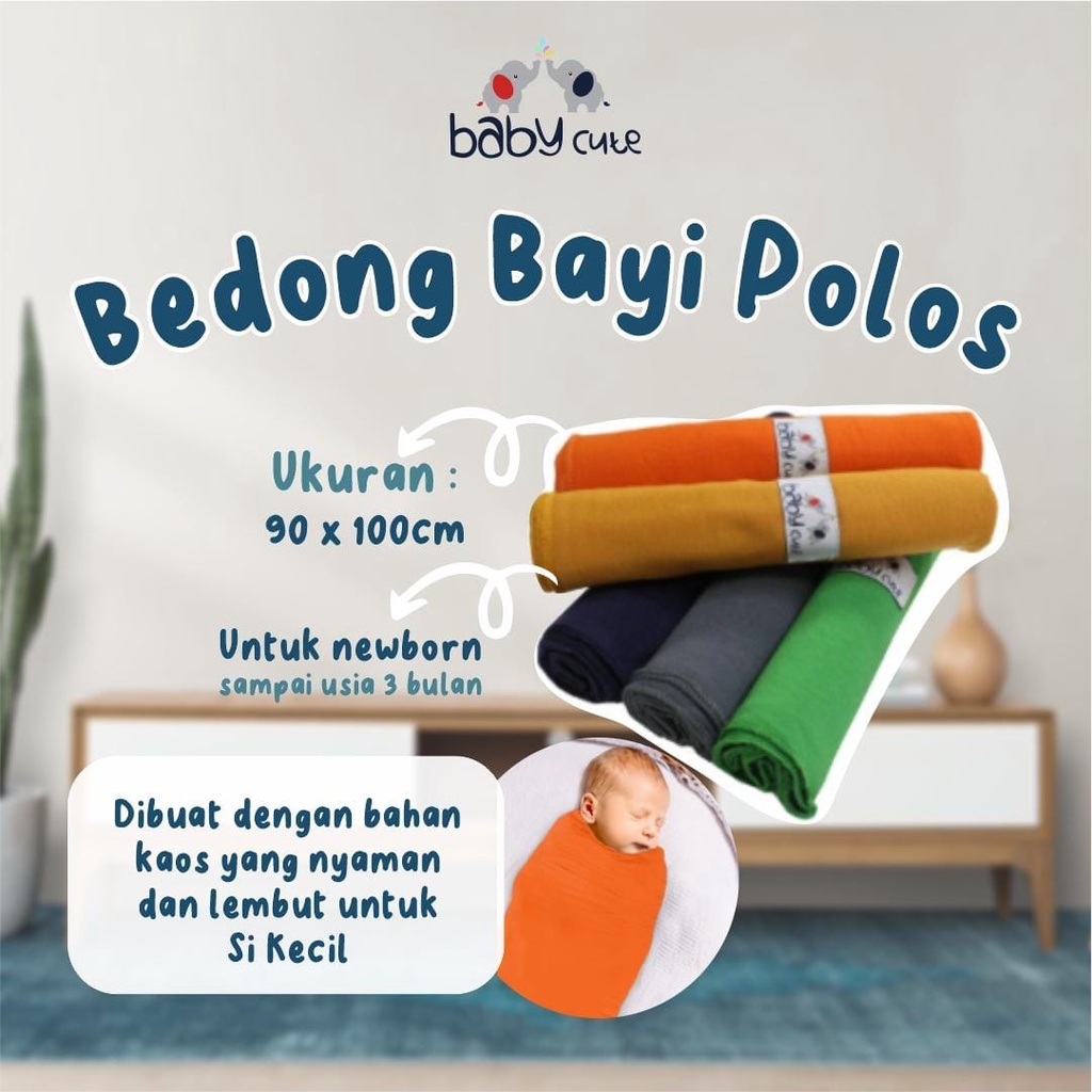 Baby Cute Bedong Polos BCB2003 / BEDONG BAYI POLOS / BEDONG BAYI BAHAN KAOS 90X100 BISA PILIH WARNA