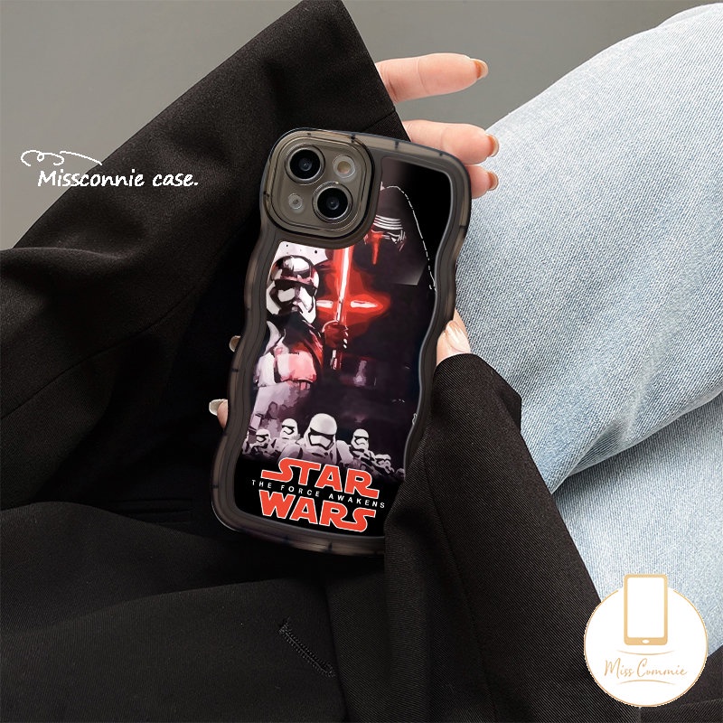 Realme C55 C35 Casing Soft TPU Case Realme C30 10 C12 C25s 8i 5 6i C33 C11 8 8Pro C25 C25Y C17 C21Y C15 C20 C20A 9 9Pro+9i C3 7i 5i 7merk Trendy Star Wars Wavy Edge Back Sarung