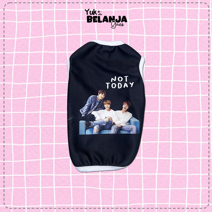 Baju Kucing Bahan Poliester BTS NOT TODAY Tank Series Terlucu Baju Kucing anjing kelinci Lucu murah Size XS-XL / Yuk Belanja Gaes!