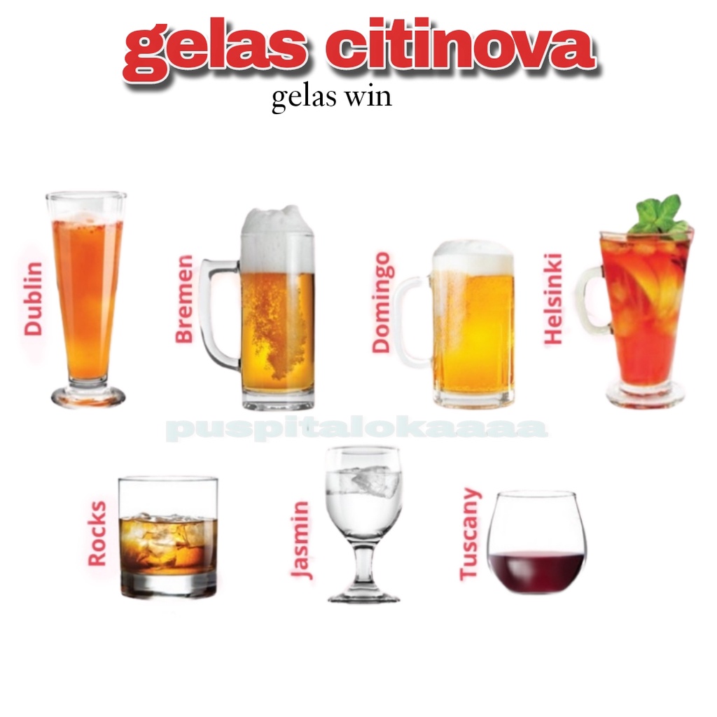 CITINOVA - Wine Glass Gelas Minum  Gelas Kaca