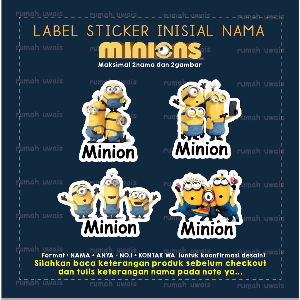 

sticker dan label baju inisial nama murah rumah uwais