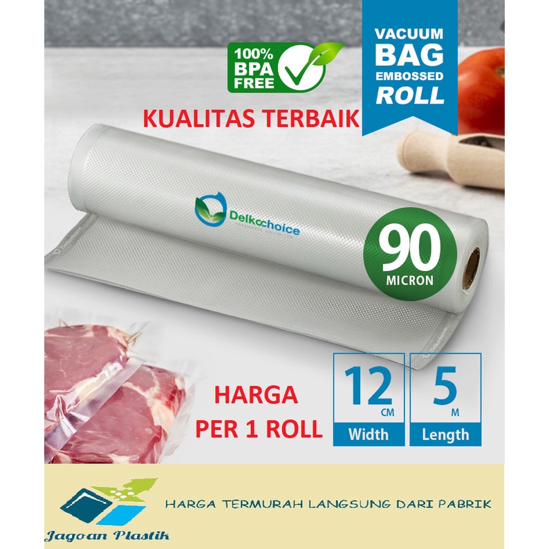 PLASTIK VACUUM VACUM VAKUM MAKANAN ROLL EMBOSS PREMIUM 12 cm x 5 m