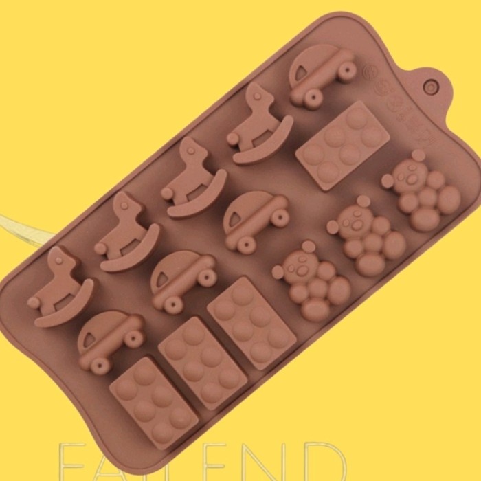 Cetakan Silikon Silicone LEGO MOBIL BERUANG BEAR Jelly Coklat Kue Jely