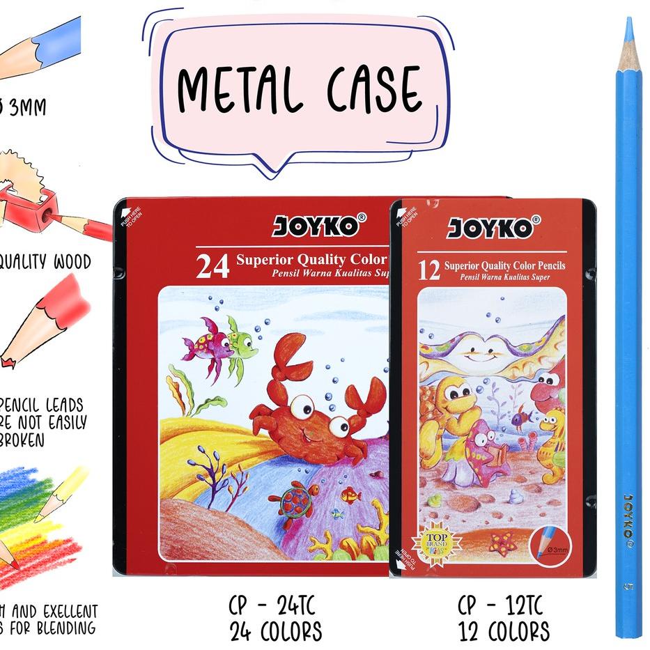 

Hadir Terheboh Joyko Pensil Warna Dengan Metal Case Color Pencils Hexagonal Grip
