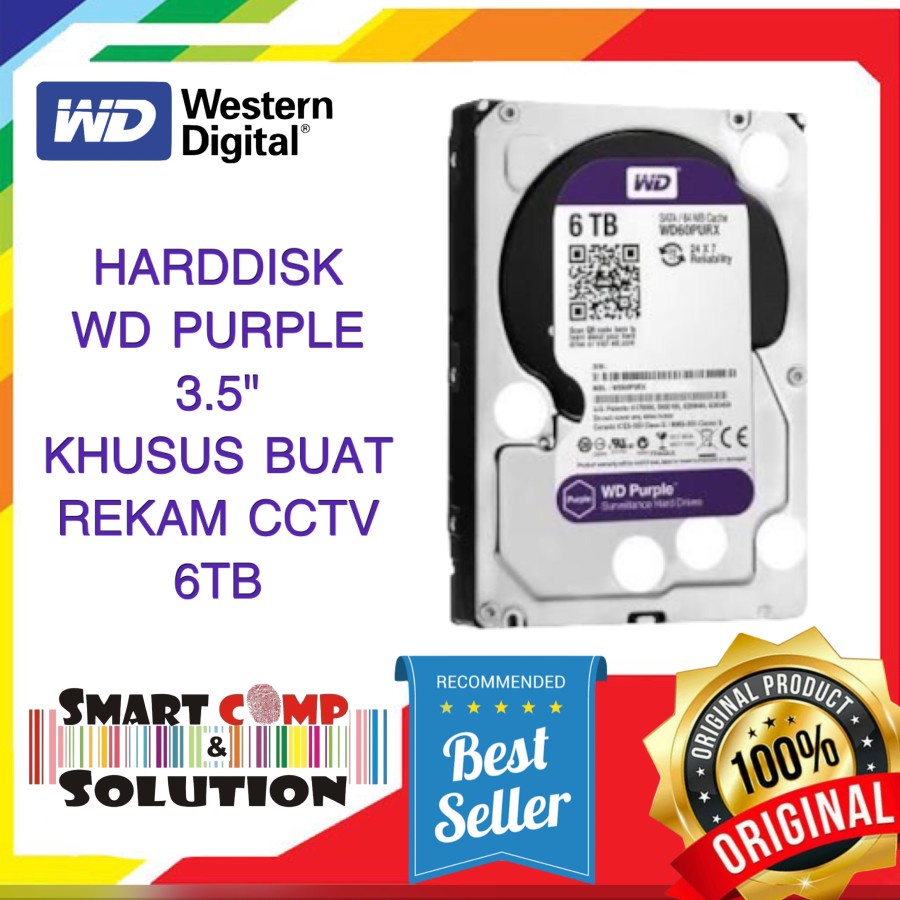 Harddisk / HDD Internal CCTV WD Purple 3.5 6TB sata