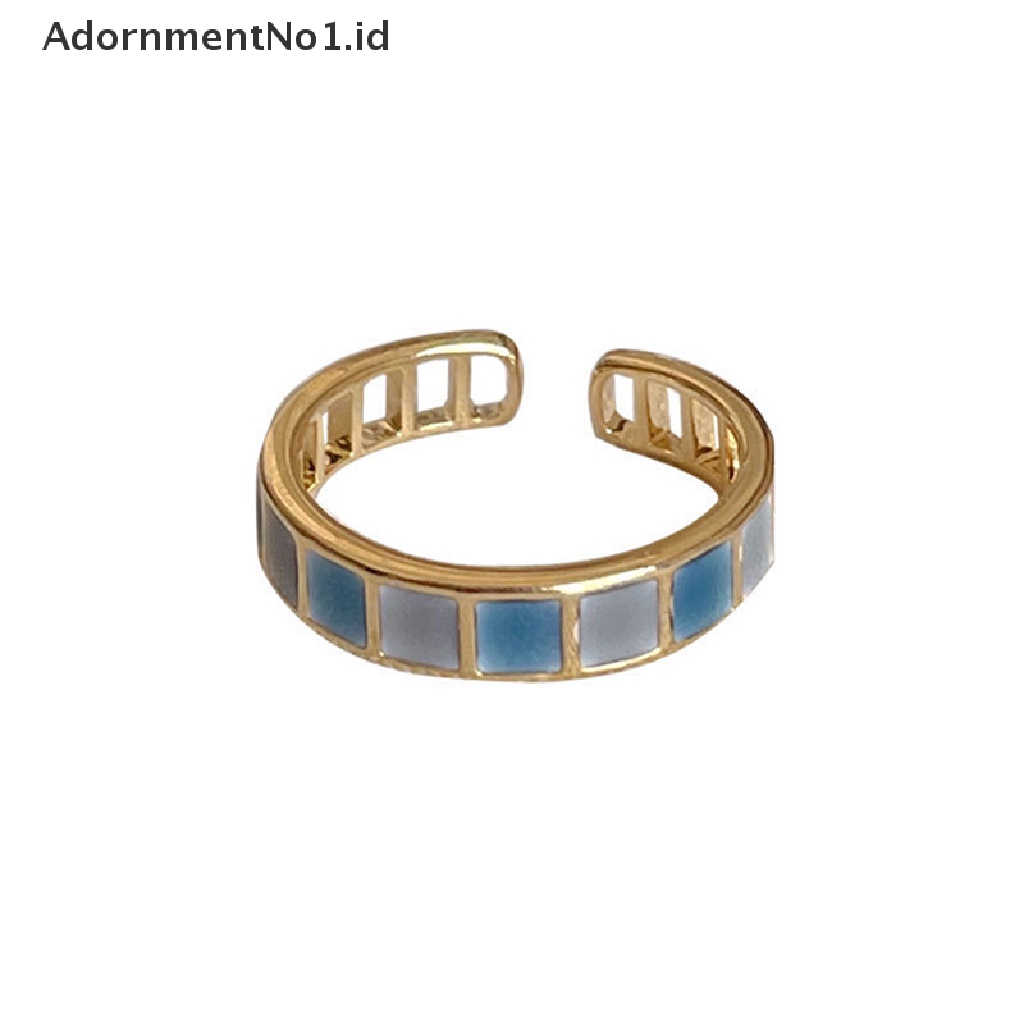 [AdornmentNo1] Vintage Colorful Drip Glaze Open Rings Untuk Wanita Desain Baru Temperamen Logam Lingkaran Geometris Aksesoris Perhiasan [ID]