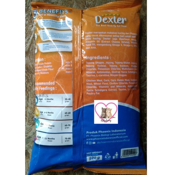 DEXTER Makanan Kucing No Pork 500gr Freshpack