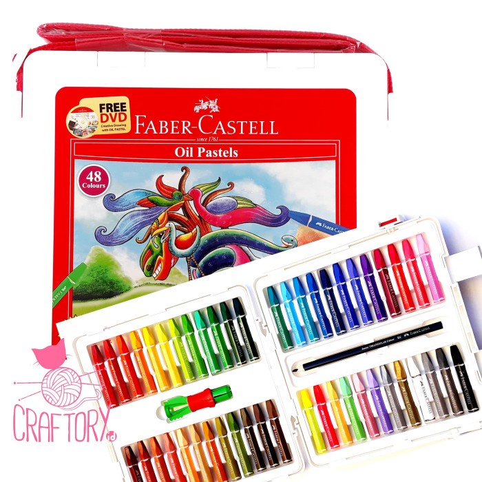 

Pastel Faber Castell Hexagonal Oil Pastel Crayon 48 Colours Warna