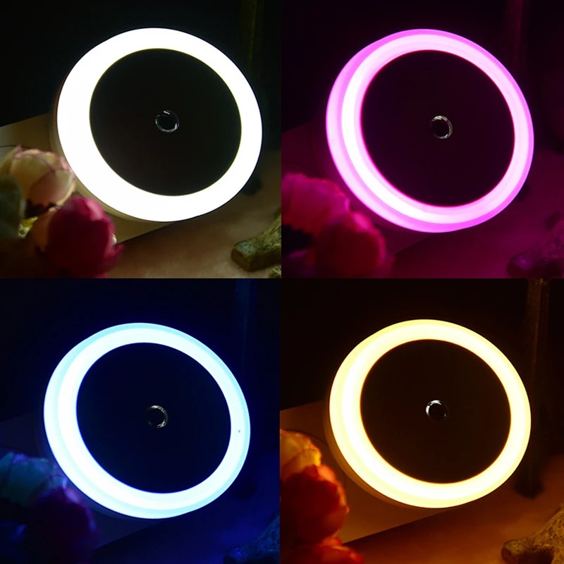 Steker Praktis-Jenis Lampu Malam LED Kecil Hemat Energi Lampu Soket Samping Tempat Tidur Putaran Cahaya Cerdas Terkontrol Lampu Induksi Nyaman EU US Plug Nightlight Lamp