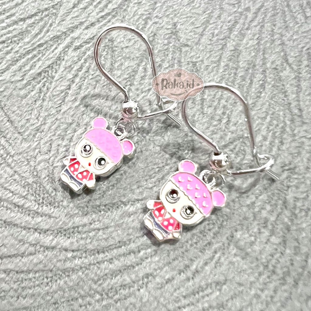 Anting Korean Style Anting Clip Kait Motif Bubble LOL Pink 1231