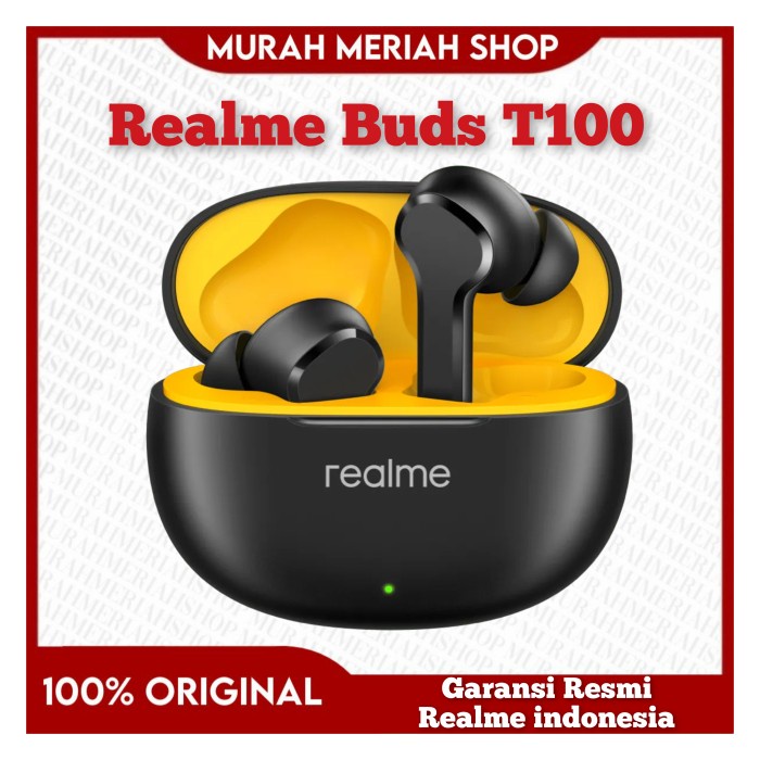 REALME BUDS T100 TWS EARPHONE BLUETOOTH 5.3 GARANSI RESMI