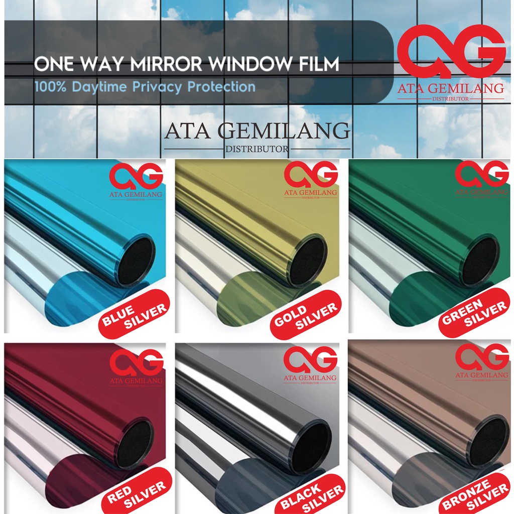 Kaca Film One Way Cermin/Kaca Film Cermin/Stiker Kaca Cermin/Stiker Cermin/Stiker Kaca Jendela Rumah