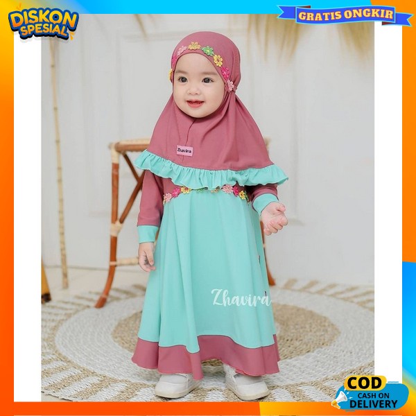 Baju Muslem Ank Cewek Import Pakaian Ansk Terbaru Dres Kids Model Korean Gamus Remaja Kekinian Baju 