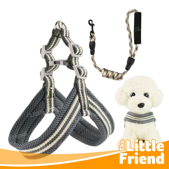 Tali Leash Harness Anjing Kucing Leher Dada Set Explosion-Proof Rush