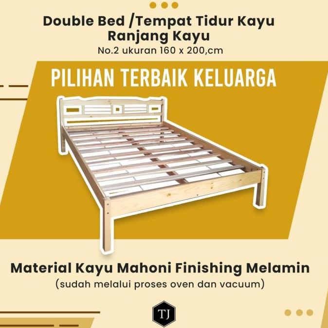 DOUBLE BED /TEMPAT TIDUR KAYU /RANJANG KAYU NO. 2 UK 160X200 H545YT2HY