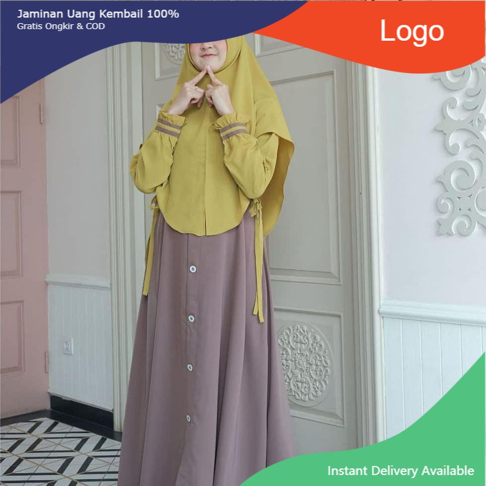 NW ( S M L XL XXL XXXL 5L ) FASHION MUSLIM GAMIS JUMBO BUSUI | YASMINA SET SYARI + KHIMAR MURAH MM
