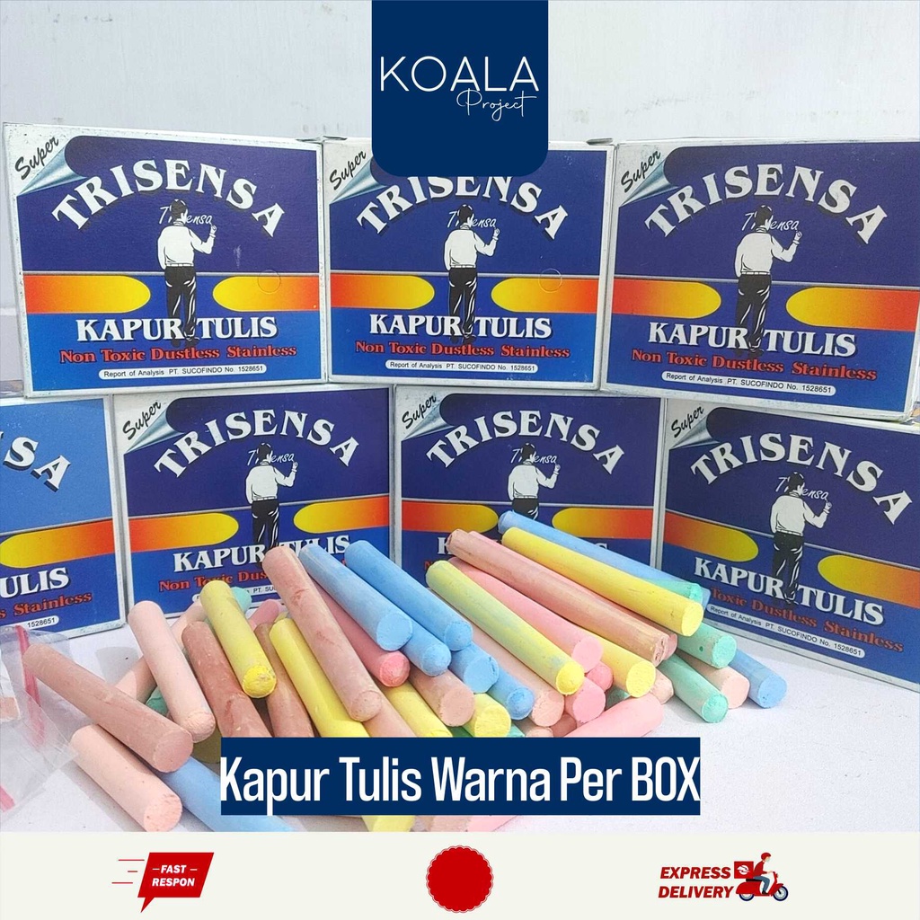 

kapur Tulis warna warni Trisensa sarjana Papan Tulis Hitam Blackboard - 1 BKS = 2BTG