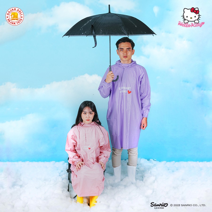 Jas Hujan Terusan Remaja Hello Kitty | Raincoat Hello Kitty | Jas Hujan Aesthetic Lucu Elephant Branda