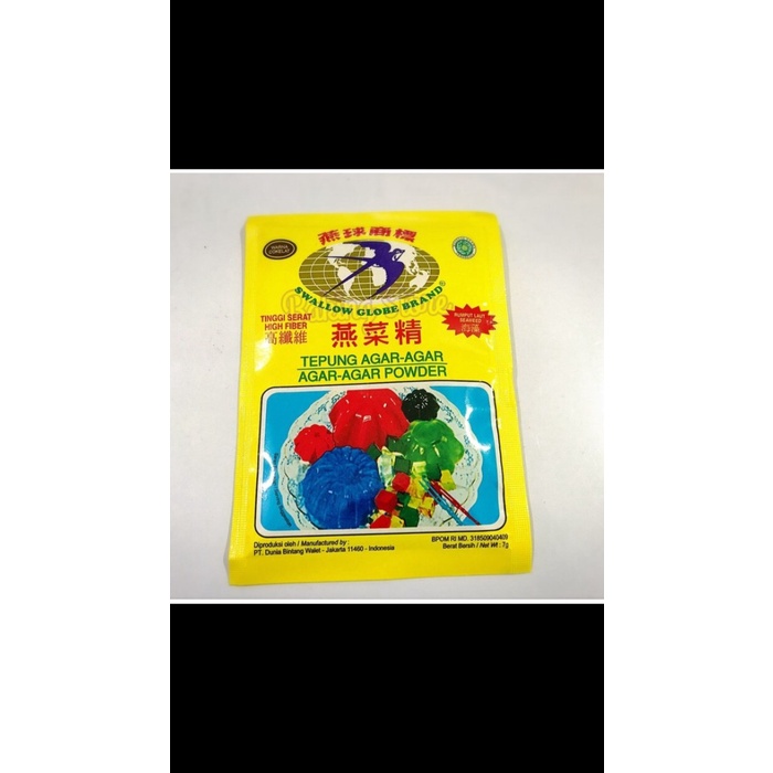 

Agar Swallow Globe 12x7gr (Merah, Putih, Hijau atau Cokelat)