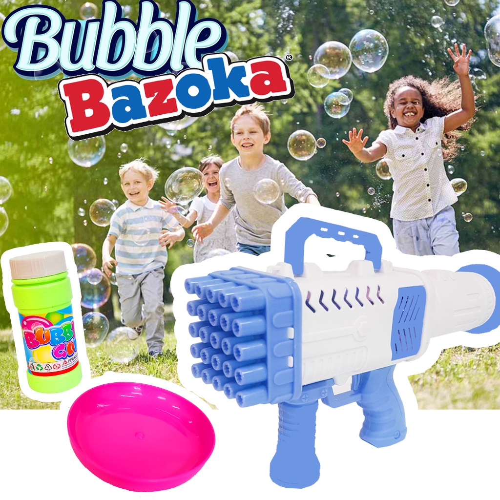 Mainan Bubble Gun Bazoka 25 Hole Rocket Launcher/ Gelembung Sabu / Mainan Tembak Gelembung / Bubble gun Bazooka / Bubble bazoka1526 / Mainan Bubble Gun Bazoka 25 Hole Rocket Launcher Gelembung Sabun Tembakan Balon Gatling Anak Elektrik Edukasi Edukatif