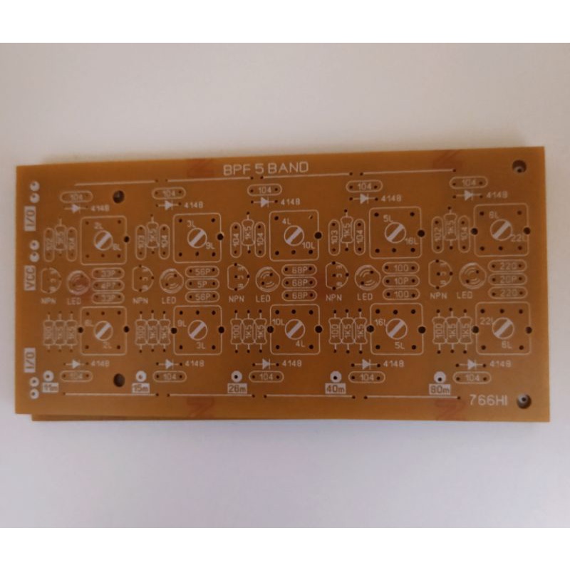 PCB BPF Band Pass Filter Radio HF SSB 5 Band untuk BITX, Ararinha, Vehra, Bixen, Tapponox, Beo, Mint