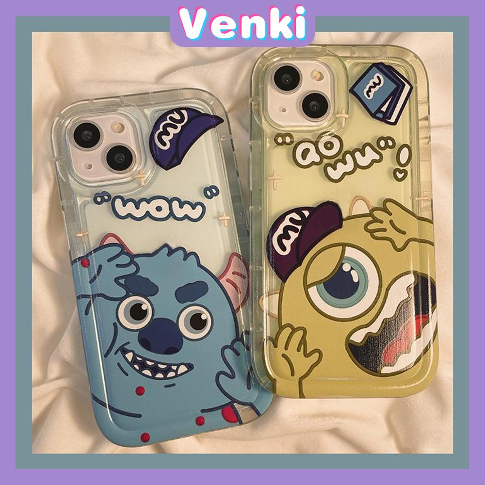 Case For iPhone 14 Pro Max TPU Soft Jelly Airbag Case Cute Cartoon Monster Clear Back Cover Camera Protection Shockproof For iPhone 14 13 12 11 Plus Pro Max 7 Plus X XR