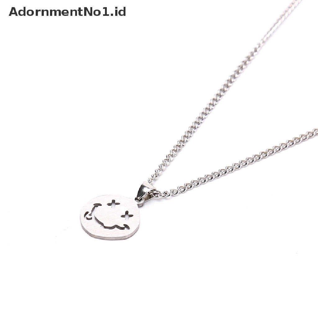 [AdornmentNo1] Kalung Gaya Punk Hip Hop Goth Rantai Baru A Smile Face Pendant Jewelry [ID]