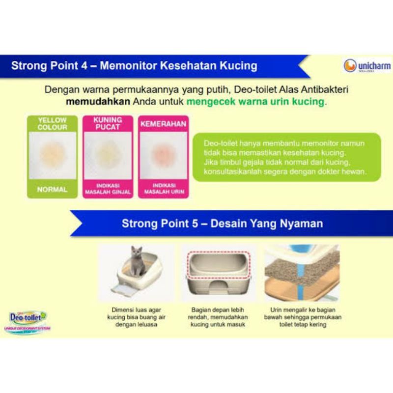 Unicharm Pet - Deo Toilet - Alas Kucing Anti Bakteri - 4 pcs