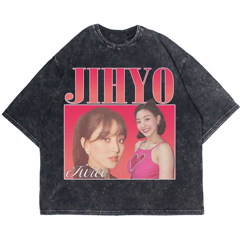 Patternmerch "kaos twice jihyo homage tee" Oversize T-shirt | washed tee | kaos vintage
