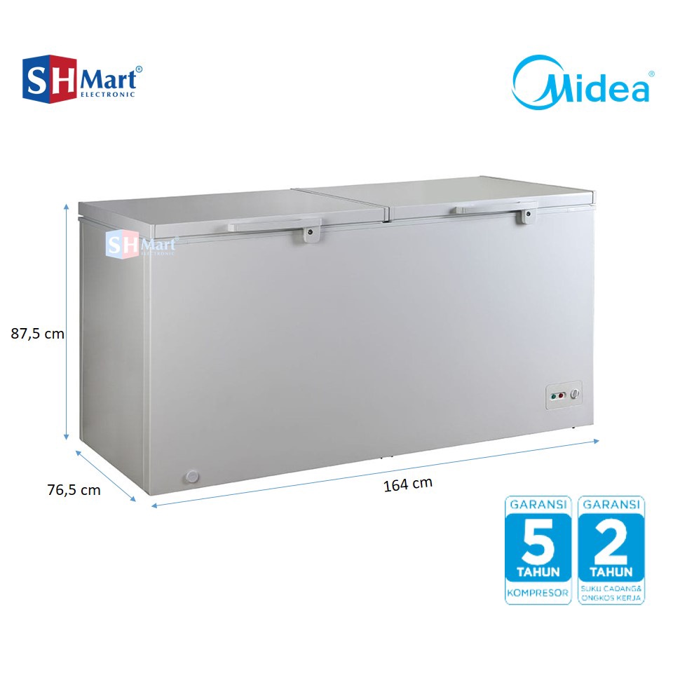 KULKAS BOX CHEST FREEZER MIDEA 600 LITER FIBER HD 680 C FIBER