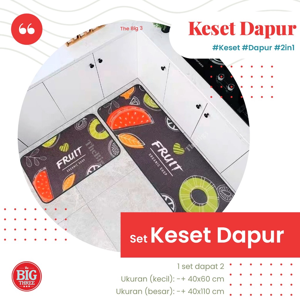 Diatomite Keset Dapur 2in1 Lembut Anti Slip Ukuran 40x60 cm dan 40x110cm Motif A Warm Home Happy Stone Sunflower Family Cat Cats Creative Dining Table Plants Delicious - Keset Dapur 2in1 TBT