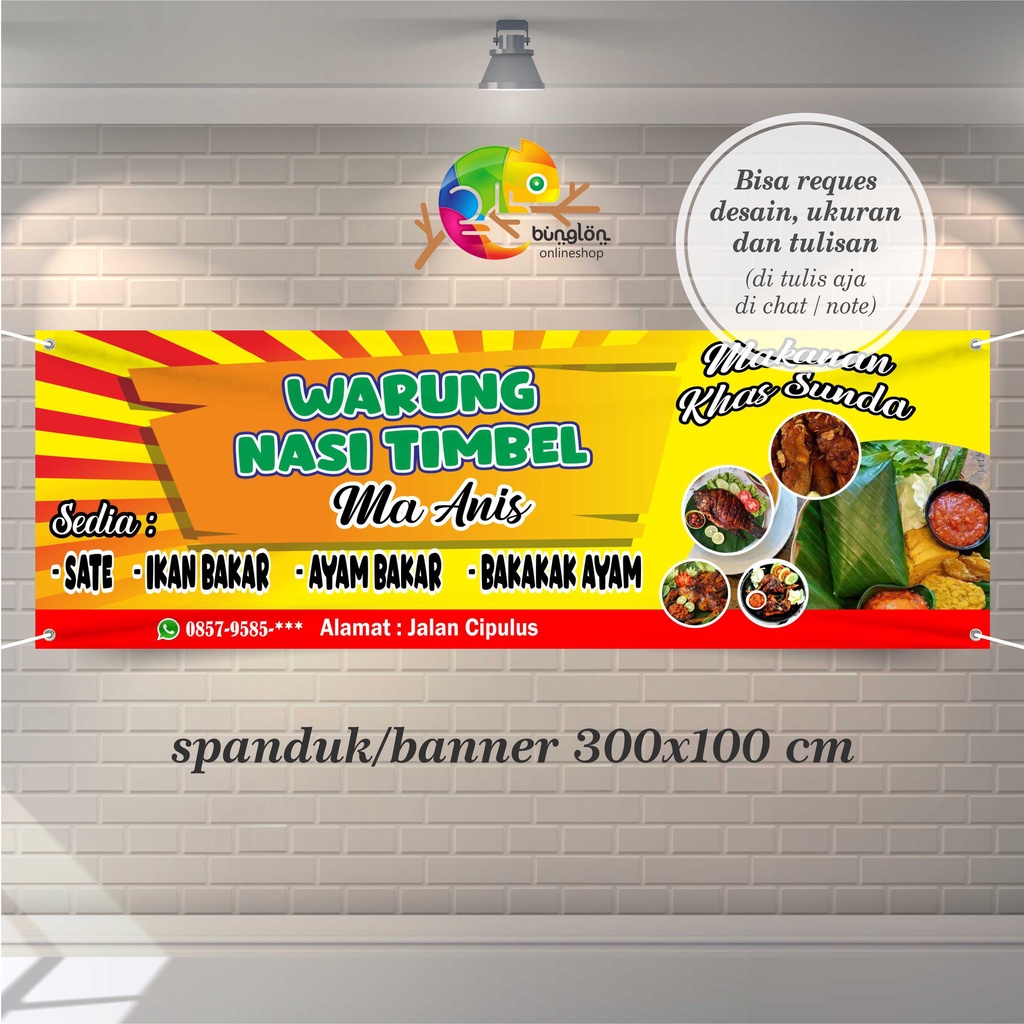 Spanduk, Banner Warung Nasi Timbel