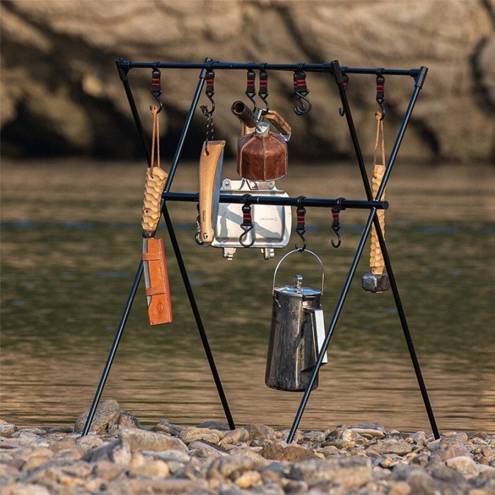 Survival Kit Hanging Rack Naturehike Nh20Pj102 Rak Gantung Cooking Set Camping