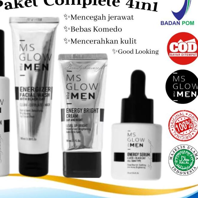 Terbaru | KJ5|MS GLOW FOR MEN ORIGINAL PAKET WAJAH PRIA LENGKAP | PAKET MS GLOW FOR MEN