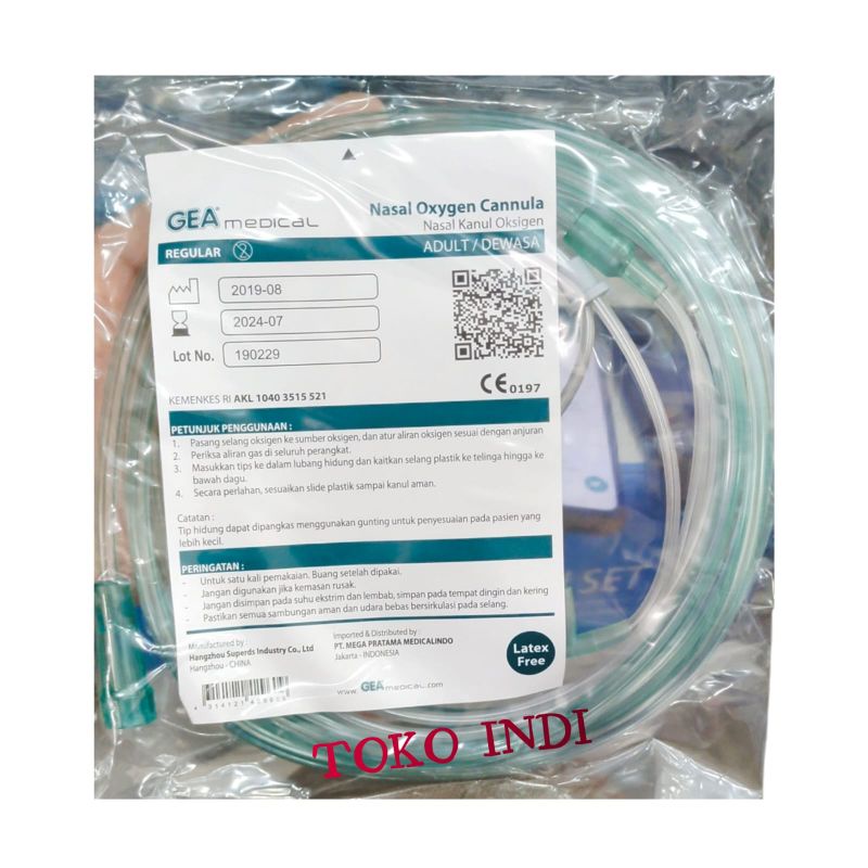 Selang Oksigen/Nasal Cannula/Nasal Kanul Oksigen