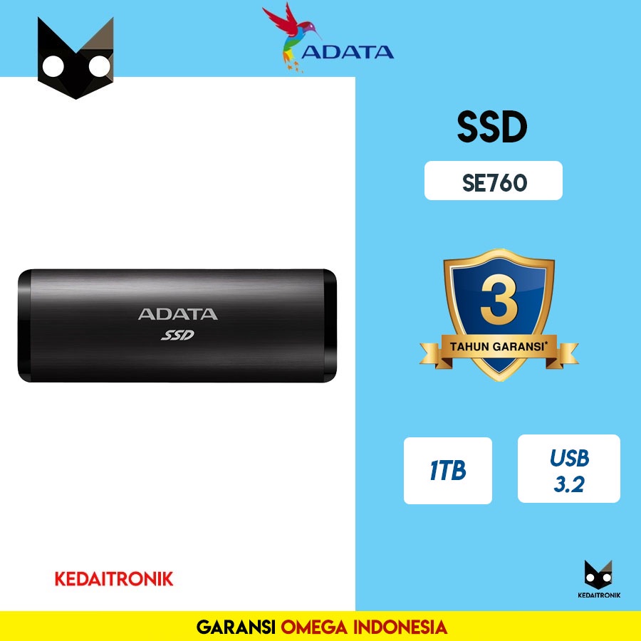 NEW SSD SE760 1TB Hardisk External Solid State Drive 1TB Hitam