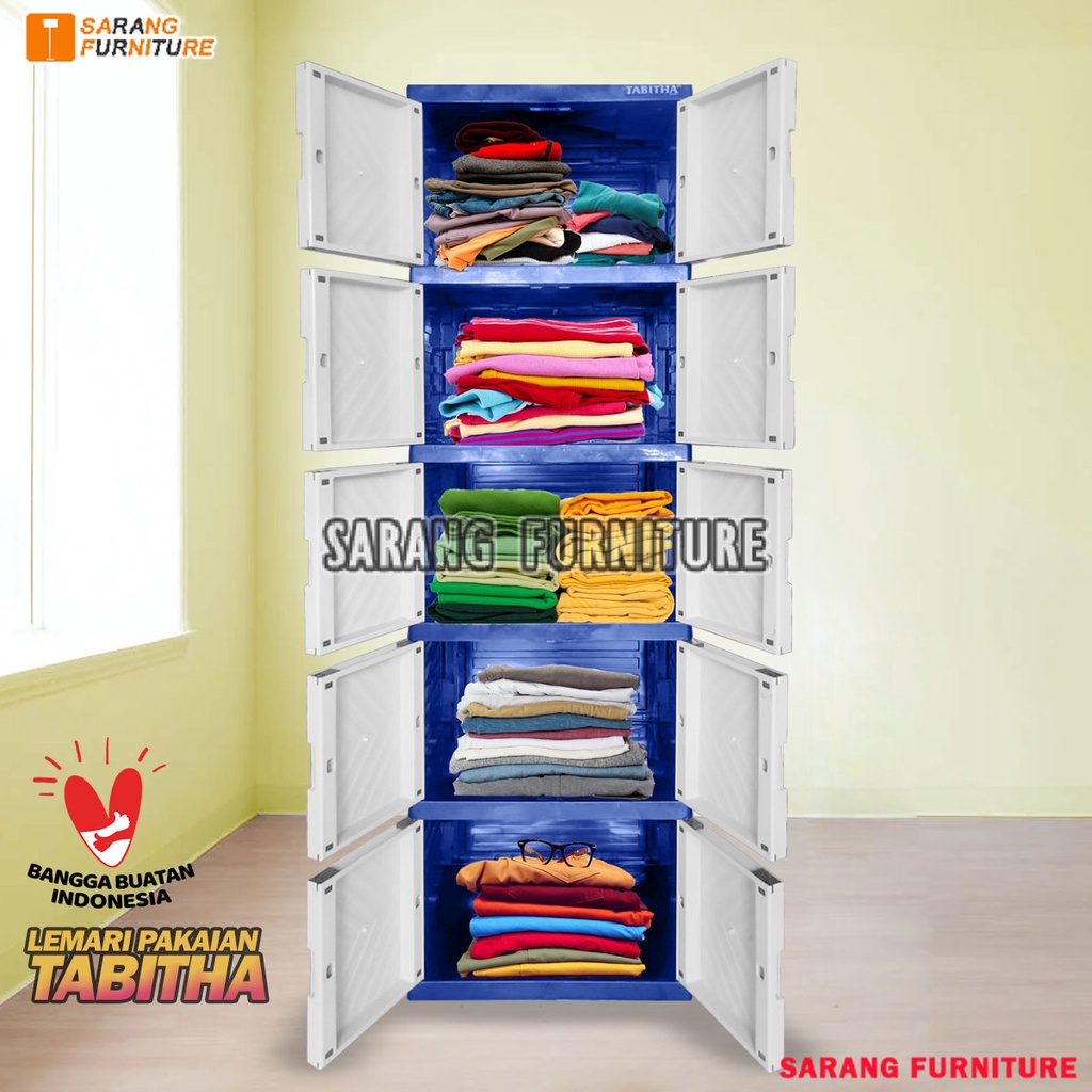 FULL KUNCI LEMARI PAKAIAN PLASTIK FULL KUNCI 3 SUSUN LEMARI TABITHA PENGUNCIAN TABITHA 3 SUSUN