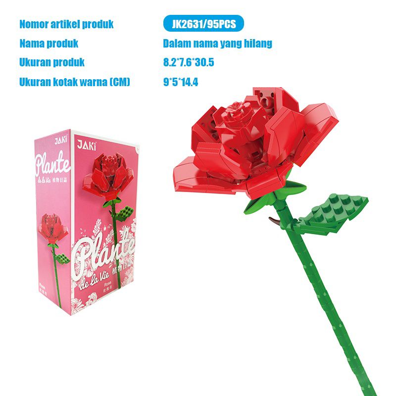 Bunga Abadi Block Lego gift - ROSE - Plante - Buket Hadiah Valentine Wisuda