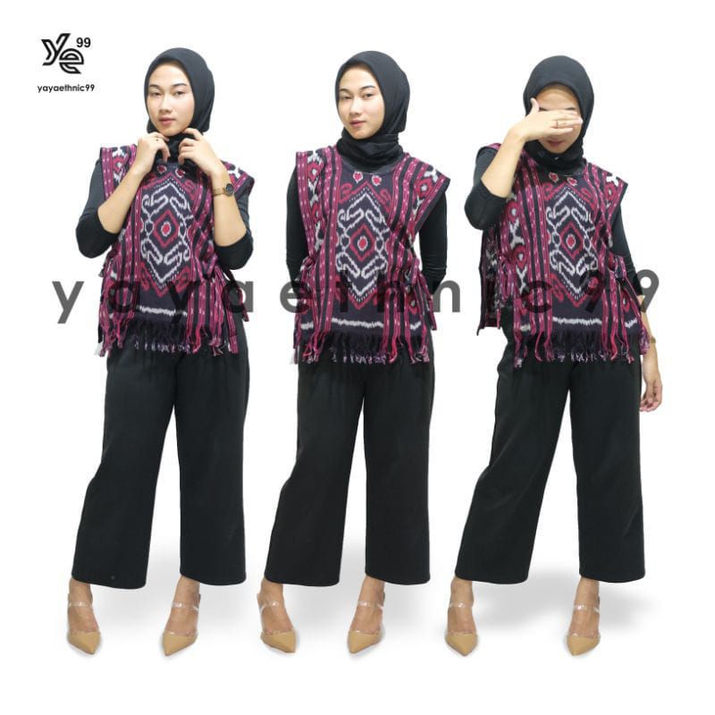 [Ready Stok] Tora Vast Tenun, Rompi Tenun, Outer Tenun, Rompi Ethnic Tenun Ikat, Atasan Wanita, Rompi Tenun Troso