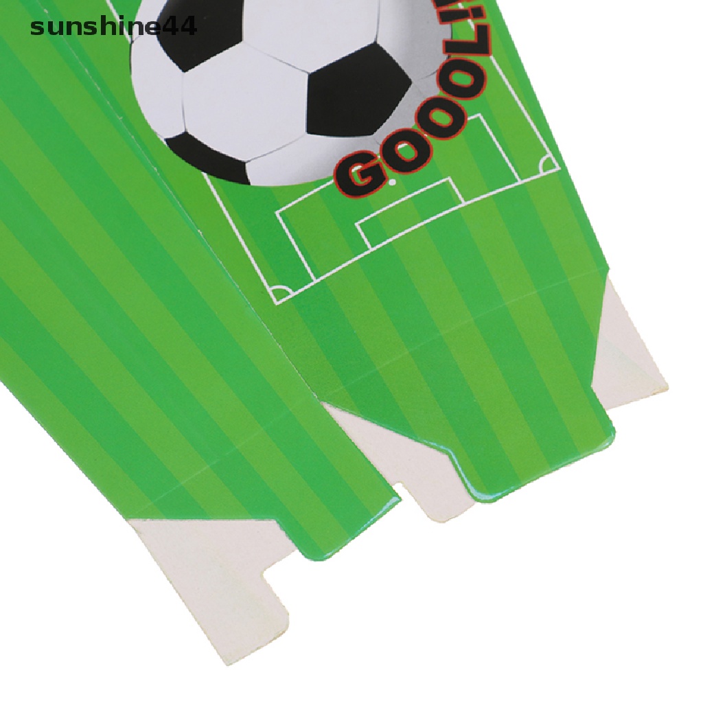 Sunshine 6Pcs/Pack Tema Sepak Bola Candy Box Popcorn Kotak Perlengkapan Pesta Ulang Tahun Anak.