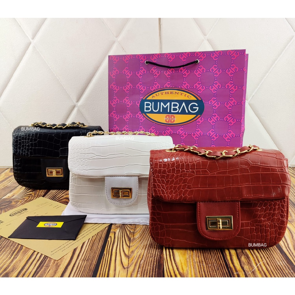 BUMBAG Tas Selempang BABY CROCO Import ZR ORI Croco Top Handle Bag Import - TAS Wanita Import Shoulder Bag Croco Terbaru Tas Kantor Kerja Handbag Jinjing - TAS CROCO SELEMPANG WANITA CEWEK HANDBAG BAG IMPORT KONDANGAN FASHION NAGITABAGS 1915 - 95