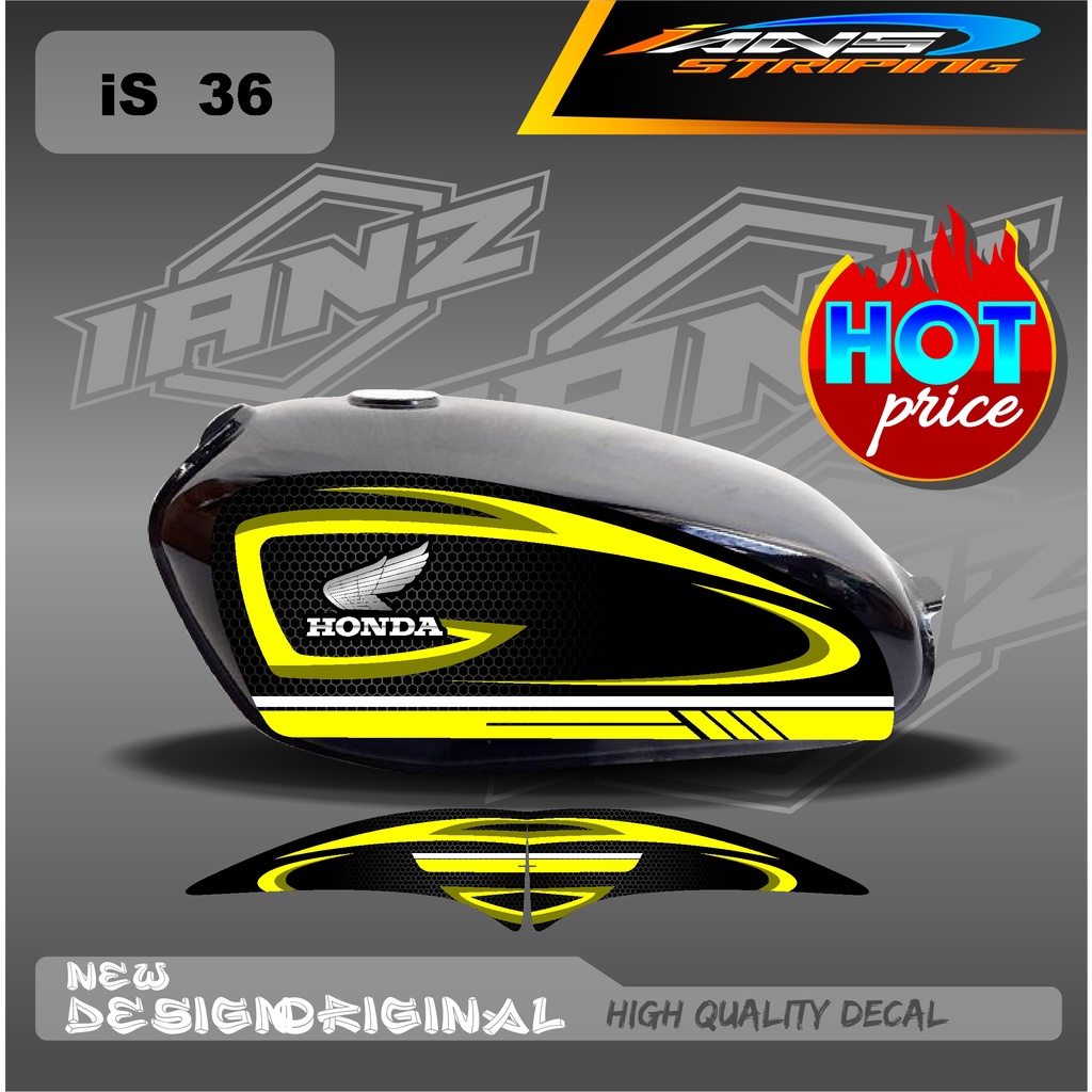 NEW STRIPING TANGKI CB100 CUSTOM STIKER HOLOGRAM/NON HOLOGRAM IS36