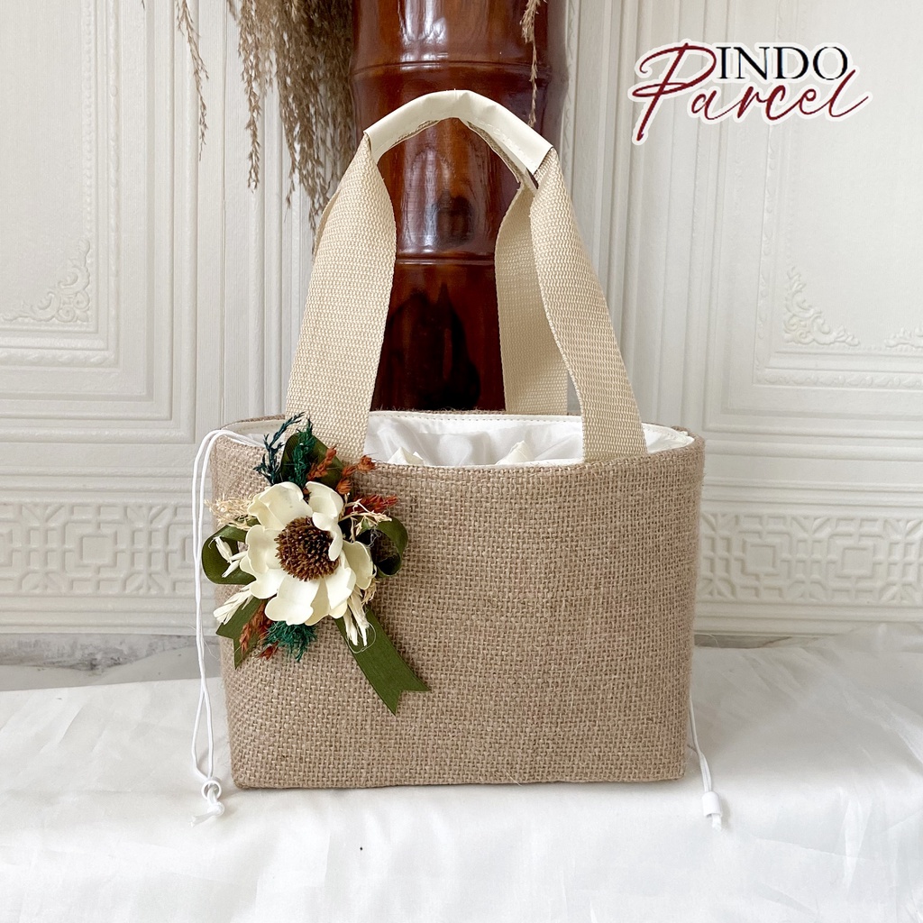 

RB INDOPARCEL - Tas Baki Goni Aksesories Pita Kombinasi Bunga Asli Tas Hampers Keranjang Goni Pita