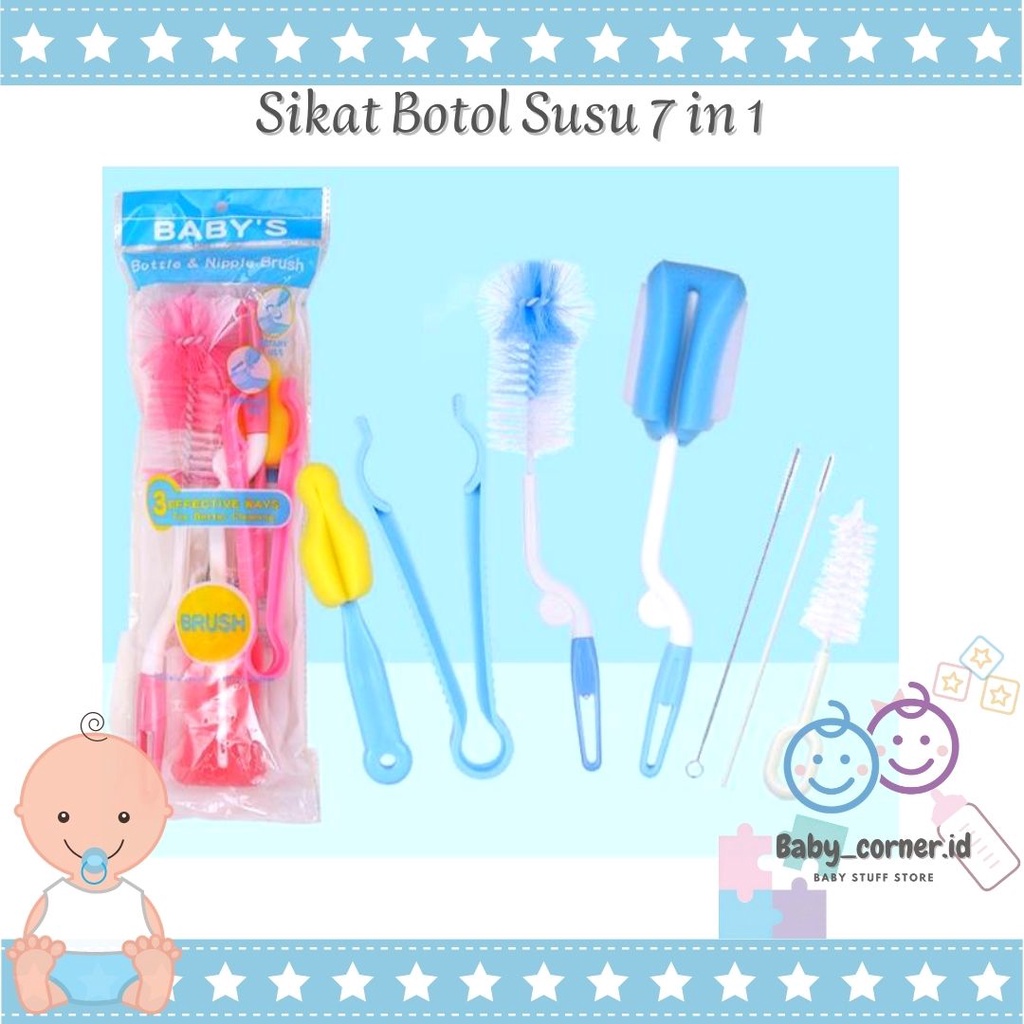 7 IN 1 SIKAT BOTOL SUSU / PEMBERSIH BOTOL SUSU/SIKAT BOTOL, BOTTLE &amp; NIPPLE BRUSH