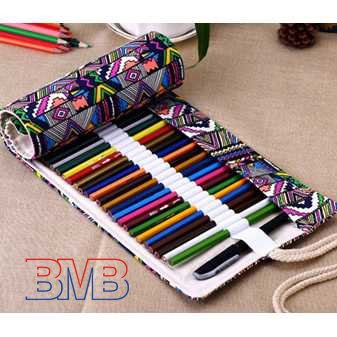 

K5 N22 Tas Pensil Gulung Canvas 48 Slot 20.5x55cm MARCO Bohemian - EN-71