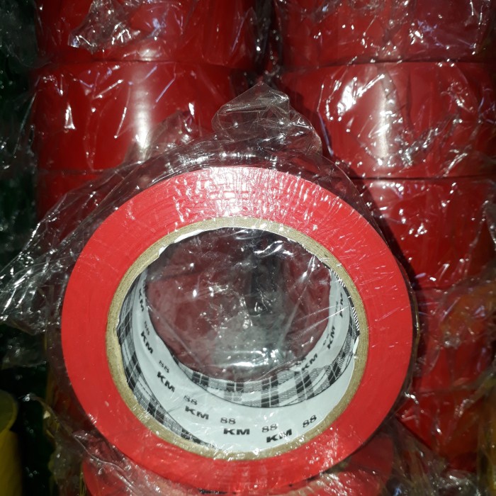 

Selotip Km Line Tape 2"X33M,Merah