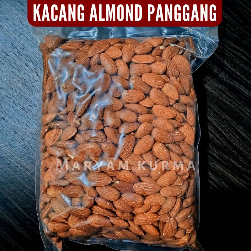 KACANG ALMOND PANGGANG MATANG / Roasted Almond / Almond Kupas Panggang