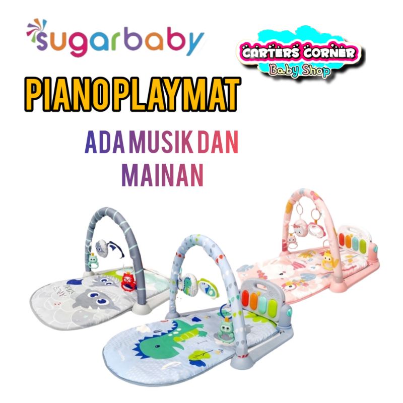 SUGAR BABY 2 in 1 PIANO PLAYMAT PLAYGYM / PLAY GYM PLAYMATE SB 8013 BABY PLAY GYM MAINAN ANAK BAYI RATTLE &amp; PIANO PLAYMAT MATRAS / KASUR BAYI PLAYGYM MUSICAL SB 8019/SB 8013/SB 8017