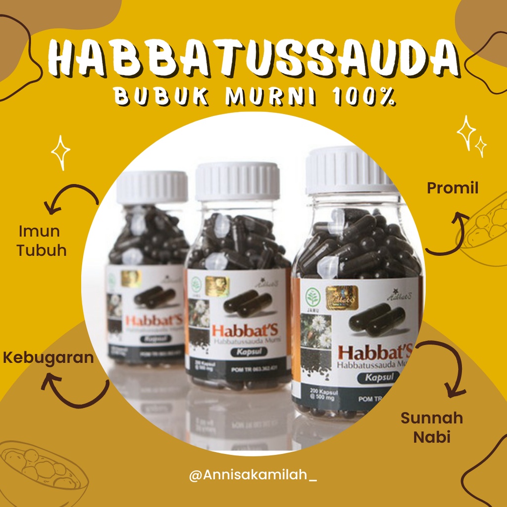 Kapsul Habbatussauda Murni - Jinten Hitam Bubuk - Habbatussauda Murni  - HABBATS ASLI